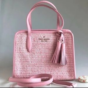 Authentic Kate Spade Pink Tweed Satchel Bag Purse